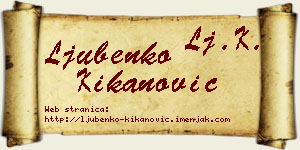 Ljubenko Kikanović vizit kartica